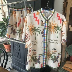 Kiwi Saint-Tropez Abstract Tropical Print Women's Swim Coverup Set One Size